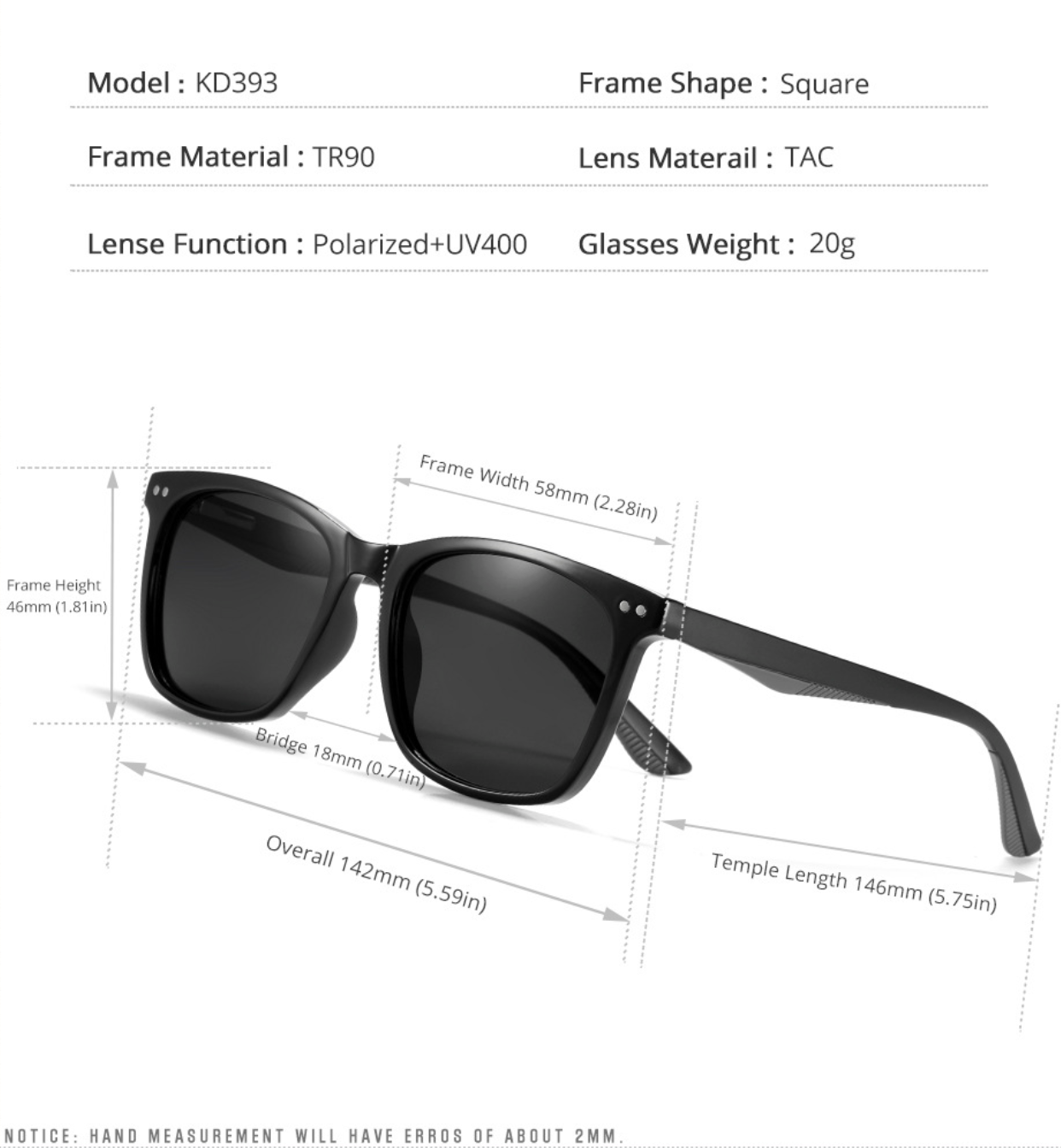 No.062 Polarized TR90 Clean and Simple Design Travel, Outdoor Activities Sunglasses