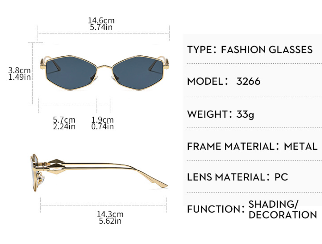 No.013: Hexagon Metal Sunglasses