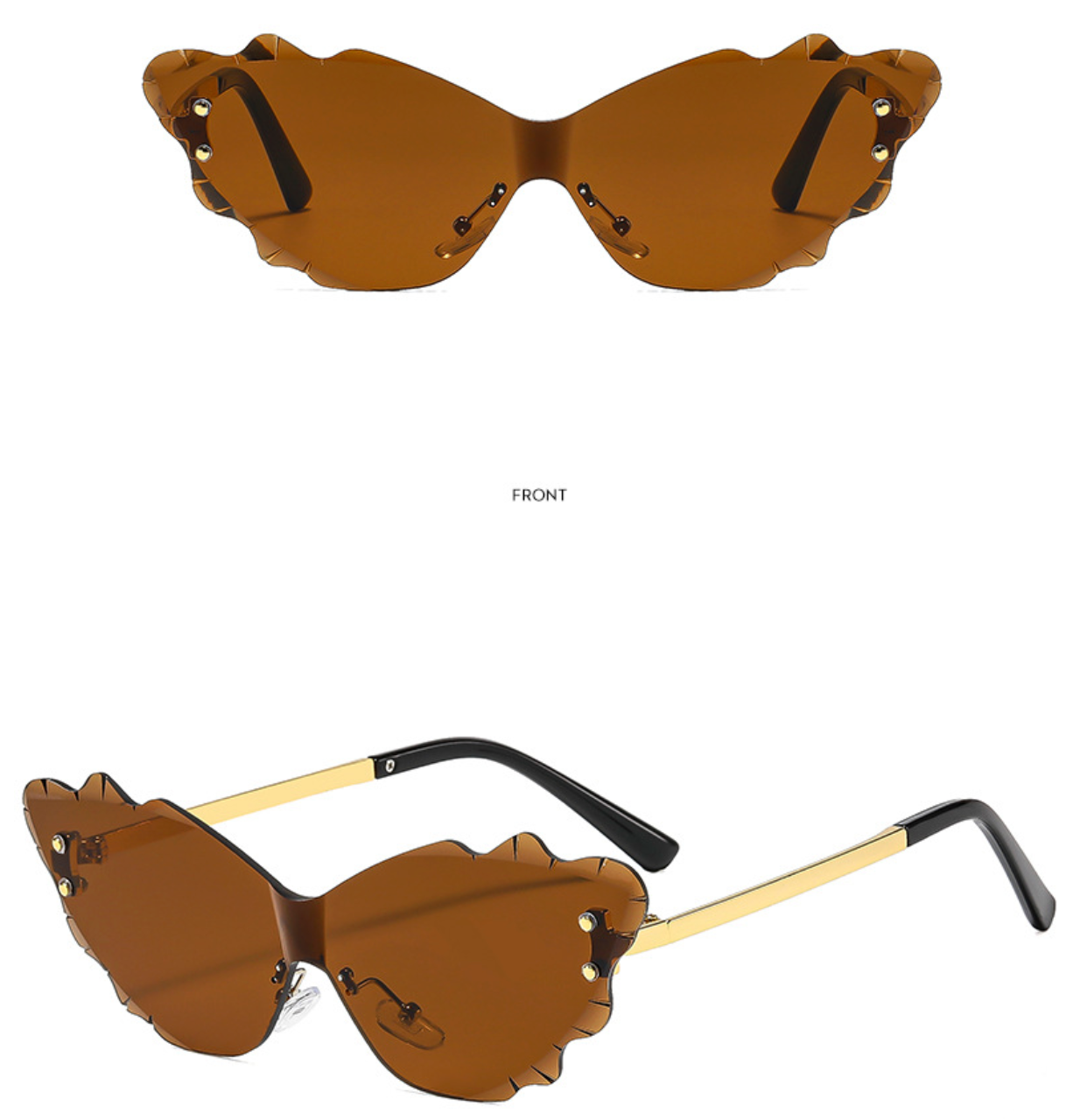 No.011: Cloud-Shaped Rimless Y2K and Party Sunglasses