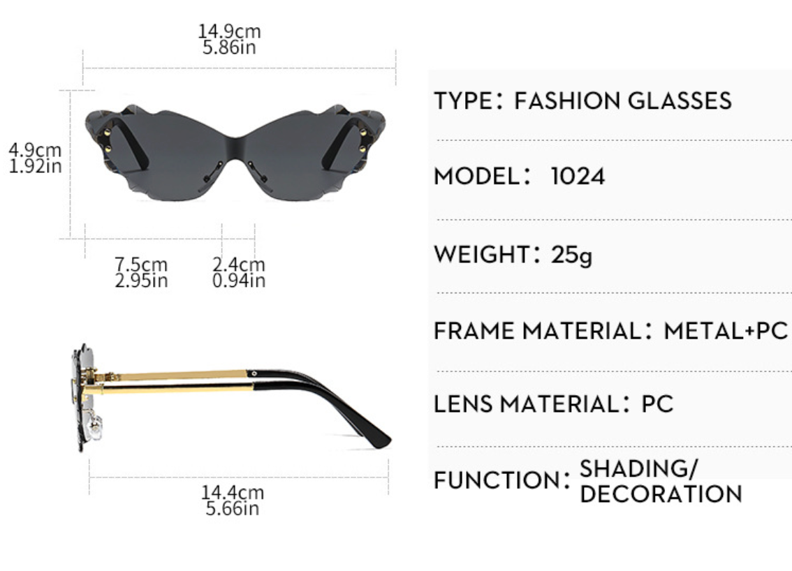 No.011: Cloud-Shaped Rimless Y2K and Party Sunglasses