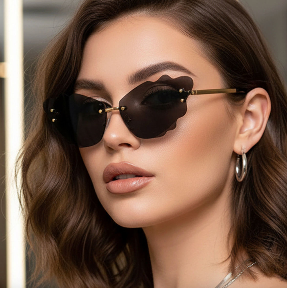 No.011: Cloud-Shaped Rimless Y2K and Party Sunglasses