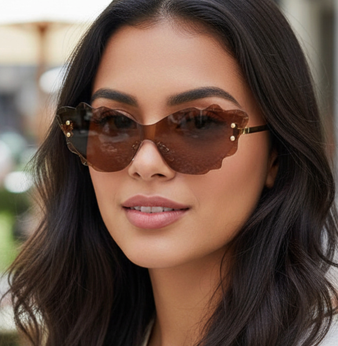 No.011: Cloud-Shaped Rimless Y2K and Party Sunglasses