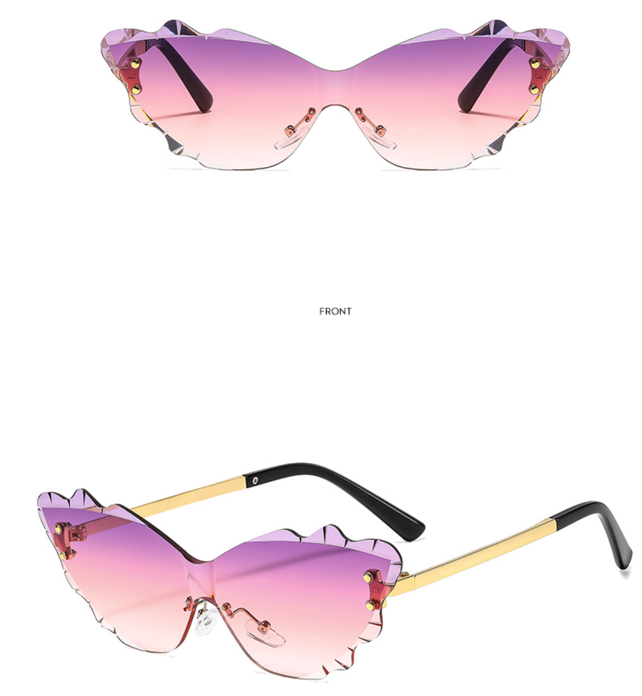 No.011: Cloud-Shaped Rimless Y2K and Party Sunglasses