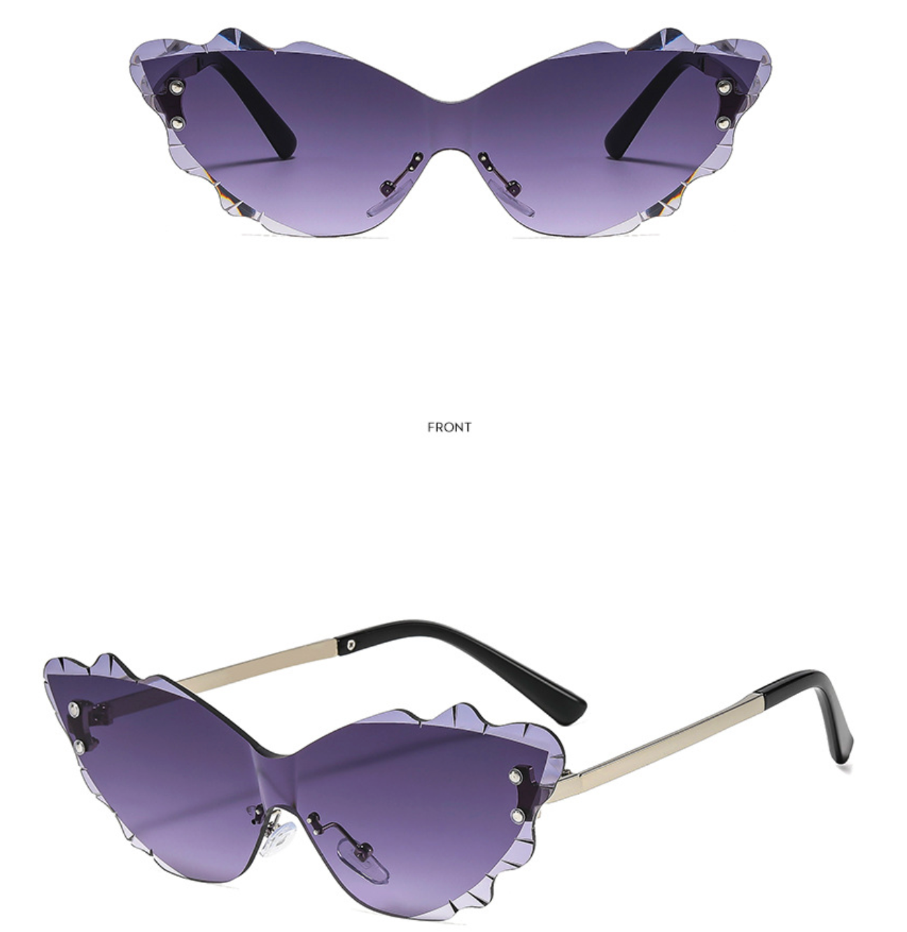 No.011: Cloud-Shaped Rimless Y2K and Party Sunglasses