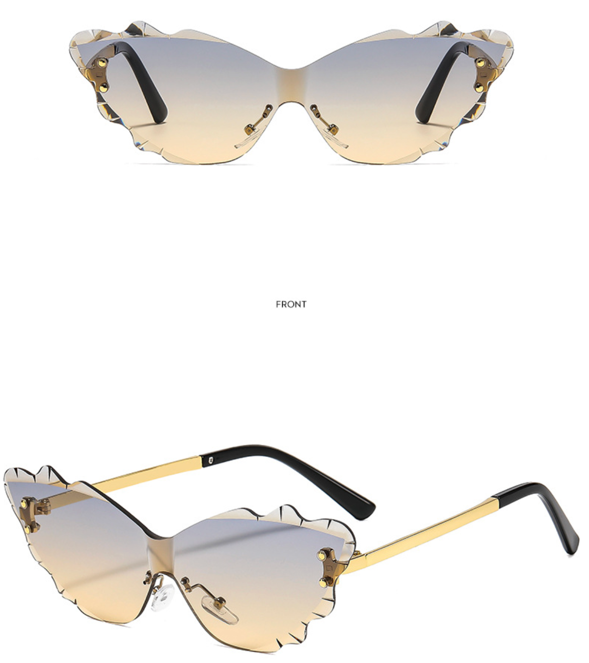 No.011: Cloud-Shaped Rimless Y2K and Party Sunglasses