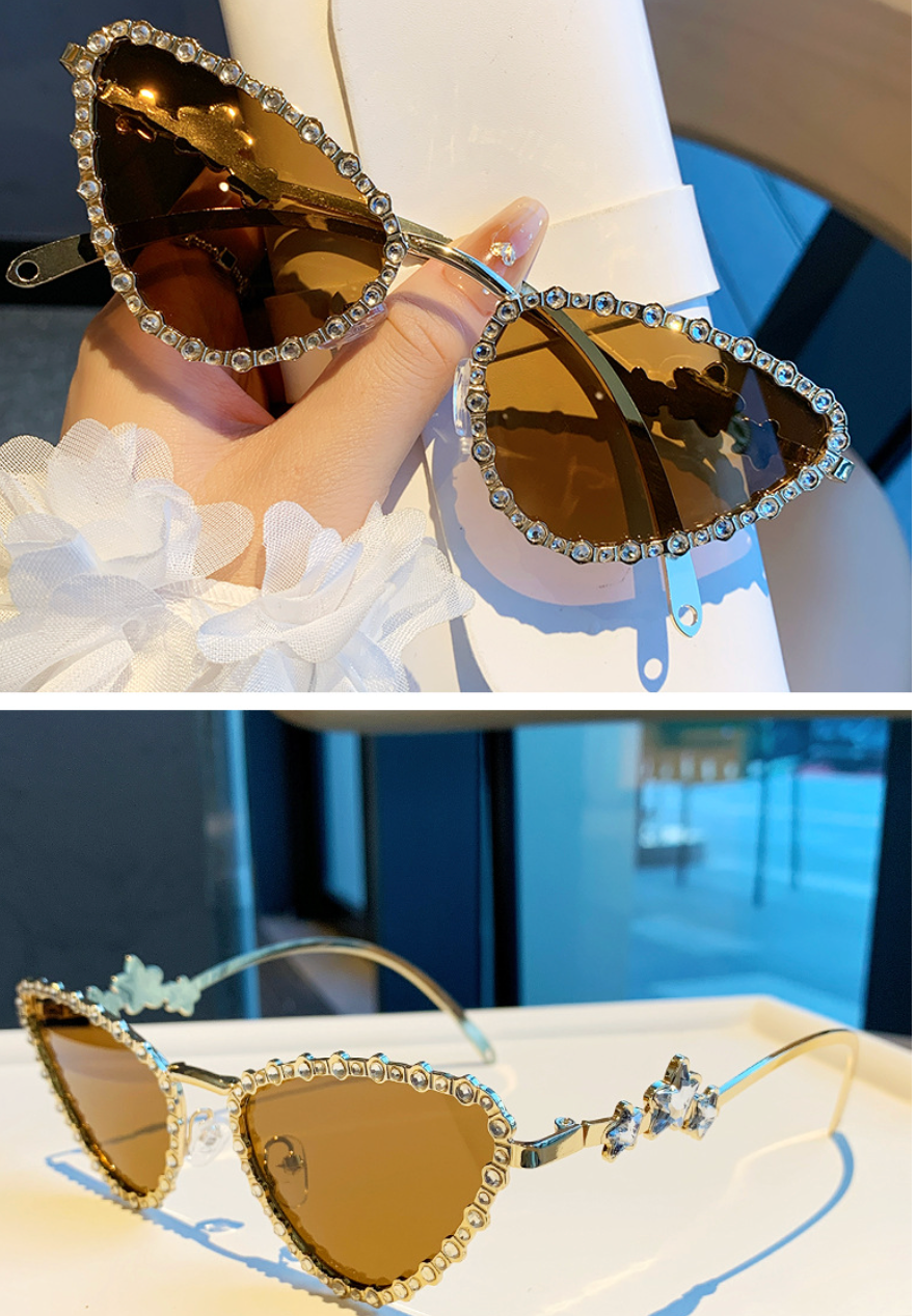 No.009: Crystal-Embellished Cat-Eye elegant Sunglasses