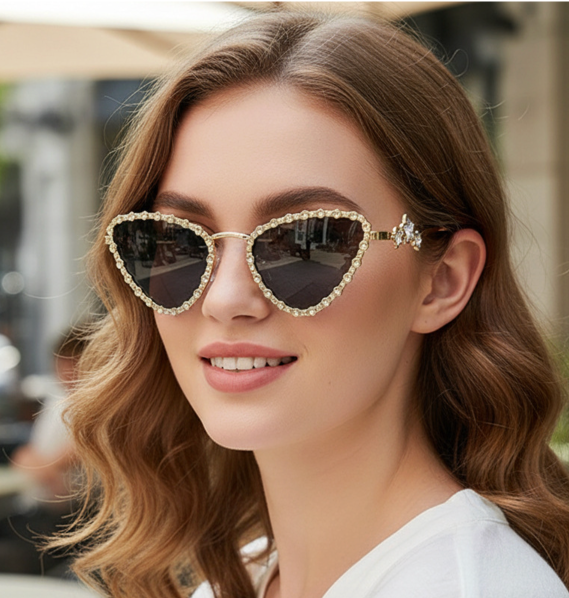 No.009: Crystal-Embellished Cat-Eye elegant Sunglasses