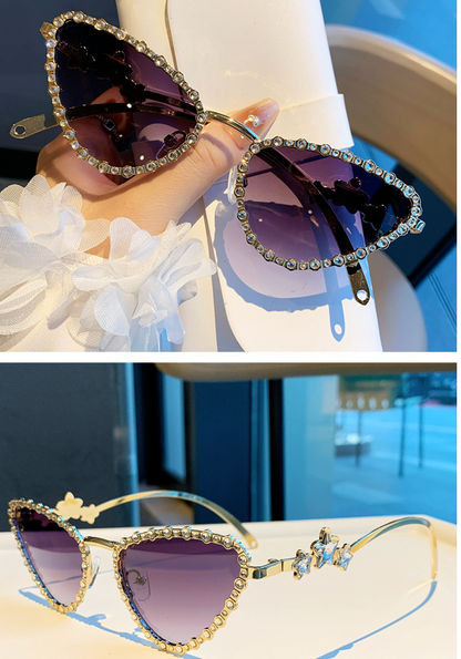 No.009: Crystal-Embellished Cat-Eye elegant Sunglasses