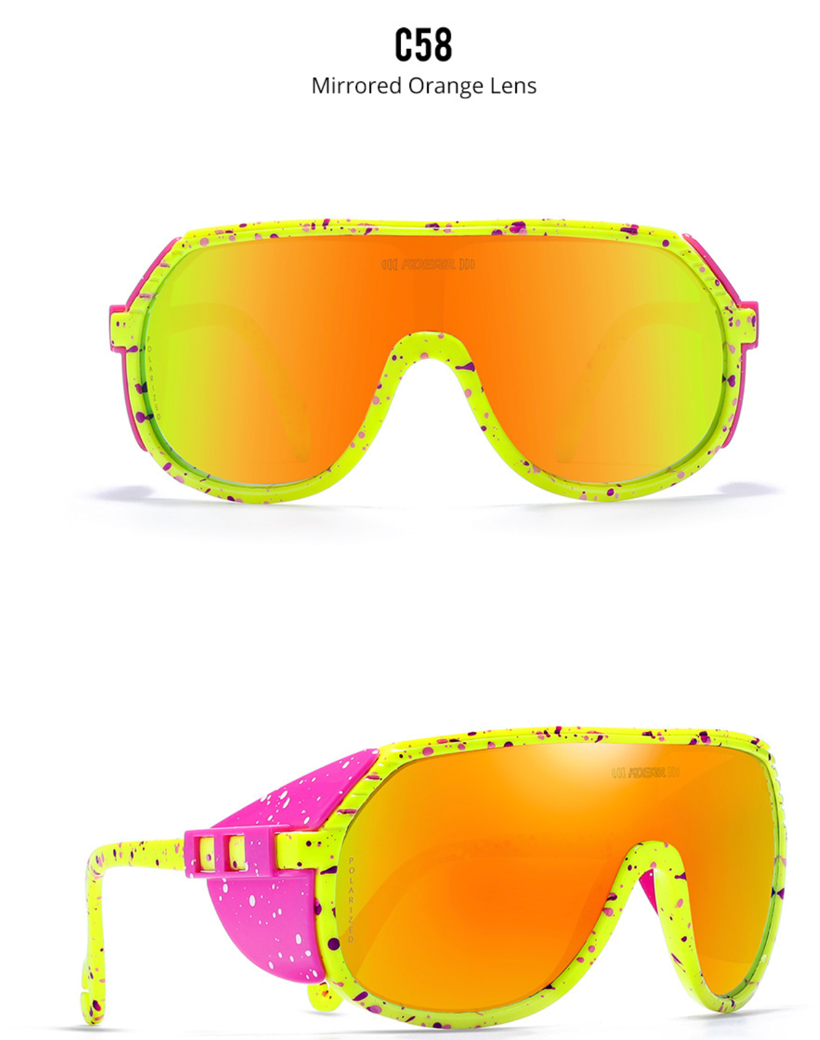 No.061 Polarized Lightweight TR90 Cycling Sport Wraparound Design Sunglasses