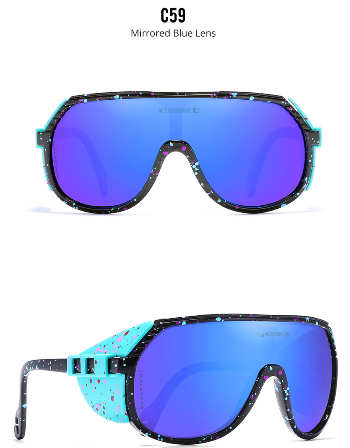No.061 Polarized Lightweight TR90 Cycling Sport Wraparound Design Sunglasses