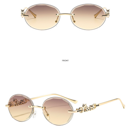 No.021: Rimless Oval Cut-Edge Clean and Modern Sunglasses