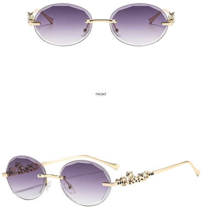 No.021: Rimless Oval Cut-Edge Clean and Modern Sunglasses