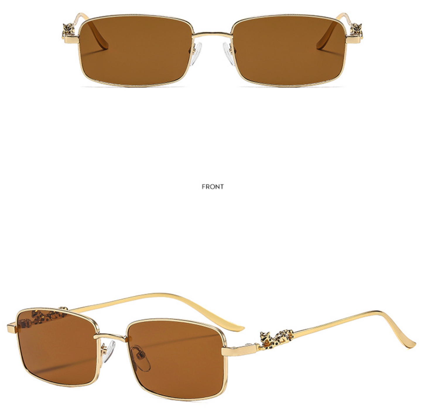 No.022: Vintage Square Metal Unisex Clean and Elegant Sunglasses