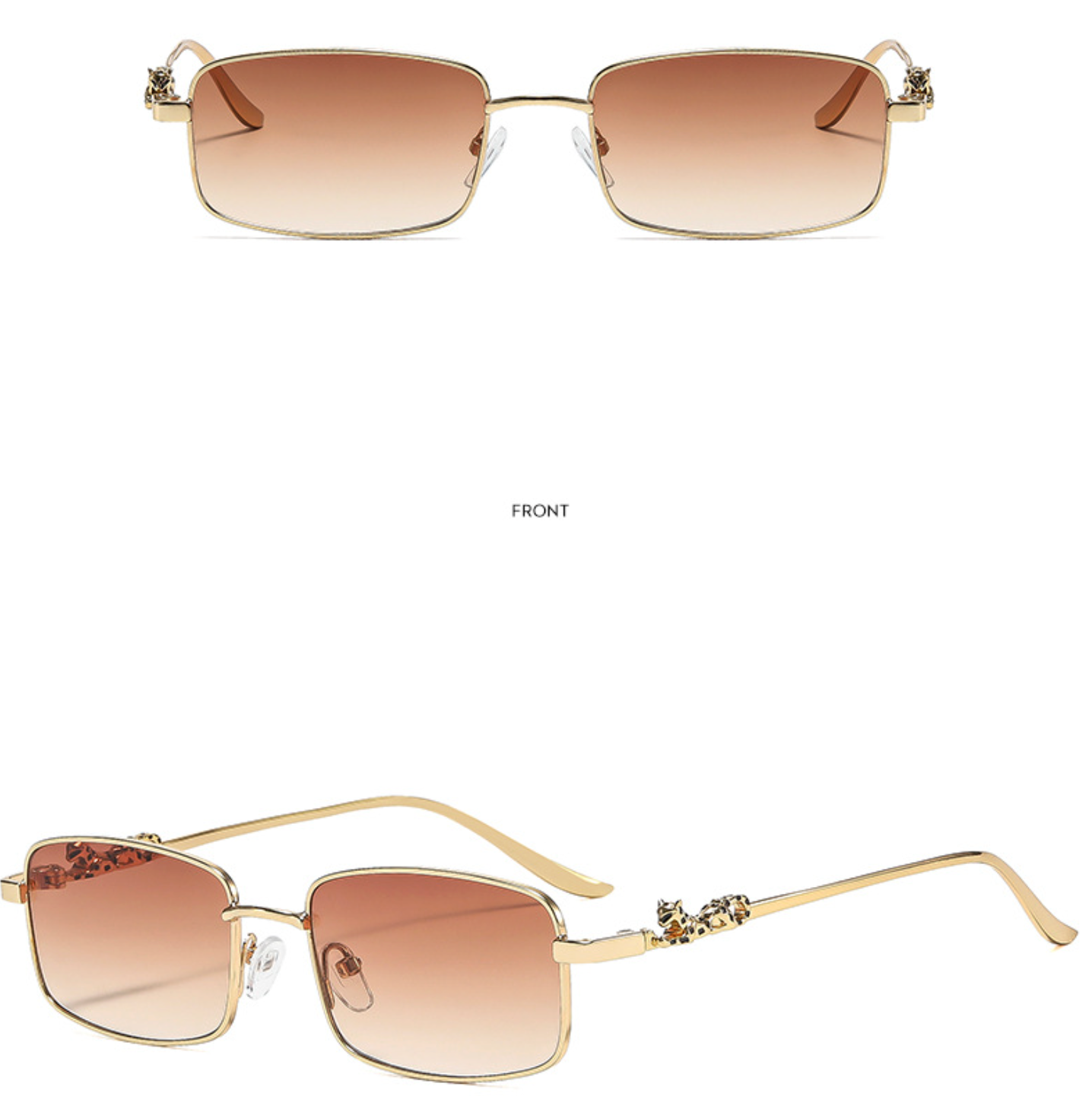 No.022: Vintage Square Metal Unisex Clean and Elegant Sunglasses