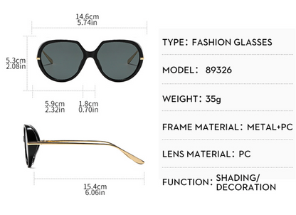 No.024: Oversized Retro Oval Casual and Daily Sunglasses
