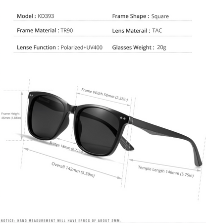 No.062 Polarized TR90 Clean and Simple Design Travel, Outdoor Activities Sunglasses