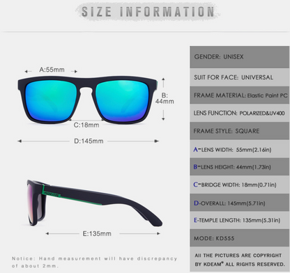 No.053 TAC Polarized & Photochromic Driving Square Outdoor Sports Sunglasses