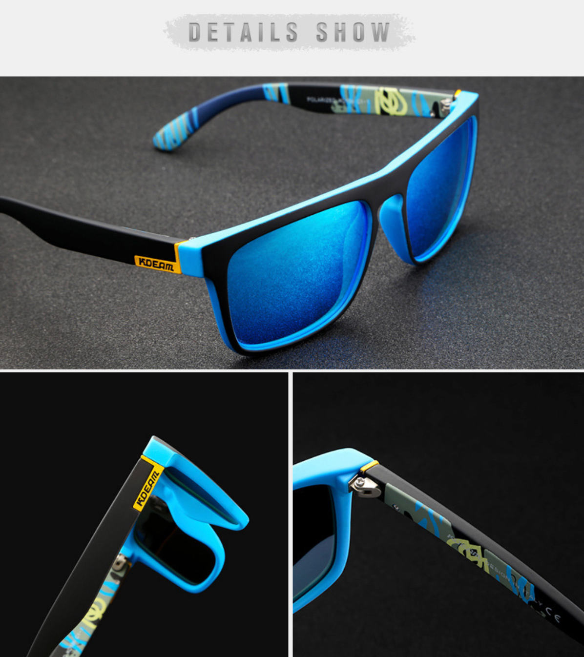 No.053 TAC Polarized & Photochromic Driving Square Outdoor Sports Sunglasses