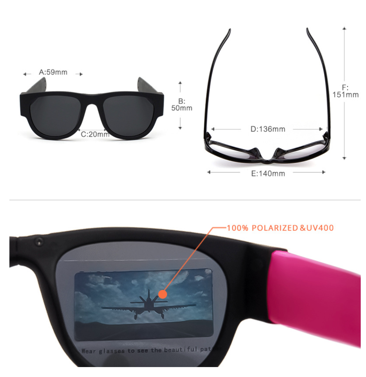 No.055 Polarized Foldable Wrist Wrap Sport Sunglasses For Easy Storage and Portability