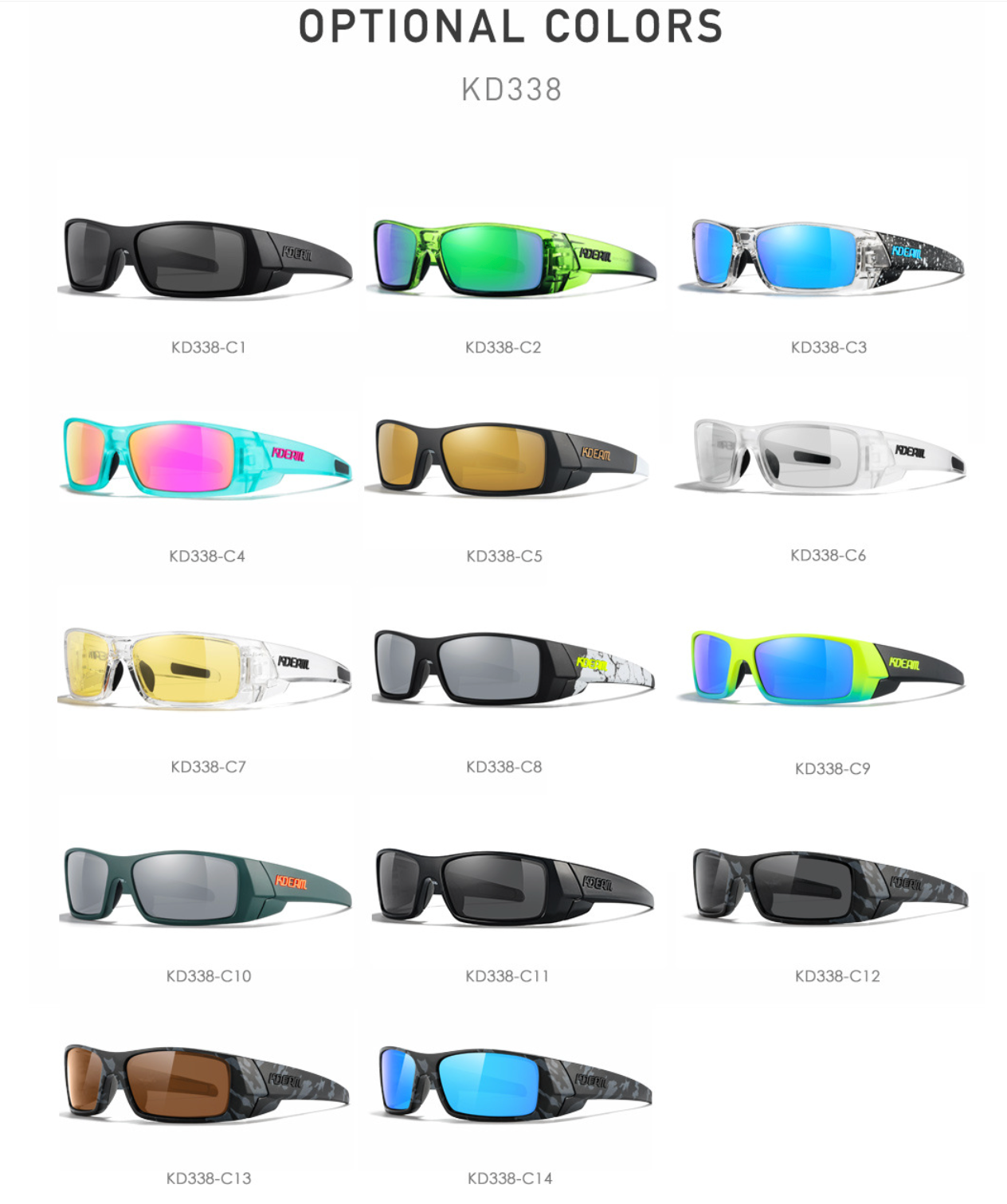 No.056 Polarized  Modern Square High Quality Cycling & Fishing Outdoor Sunglasses