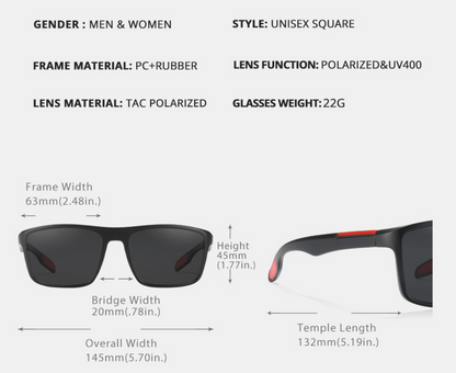 No.057 Polarized Stylish Square Outdoor Activities and Daily Wear Sunglasses