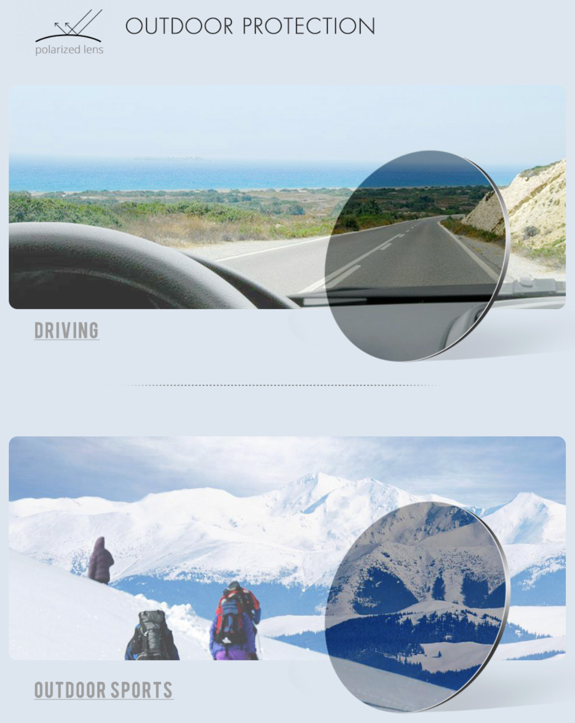 No.057 Polarized Stylish Square Outdoor Activities and Daily Wear Sunglasses