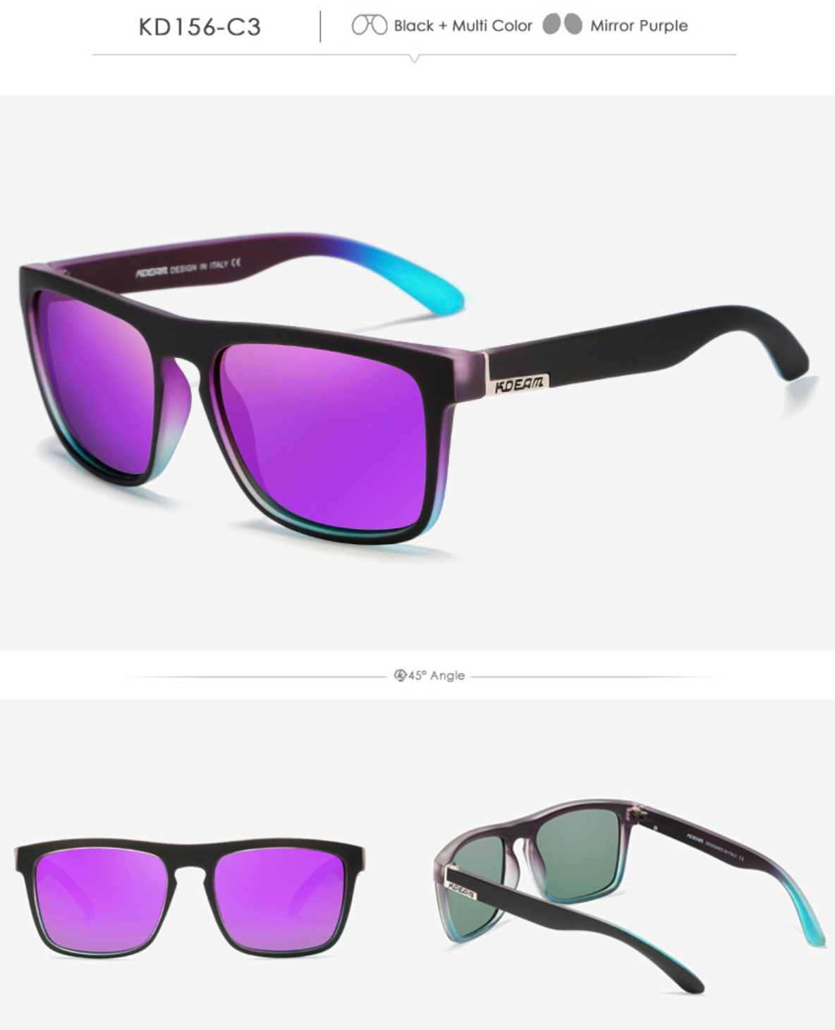 No.053 TAC Polarized & Photochromic Driving Square Outdoor Sports Sunglasses