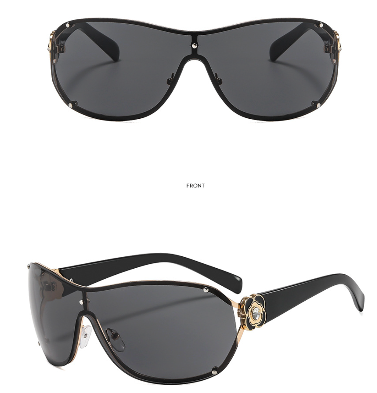 No.014: One-Piece Oval Oversized and Modern Sunglasses