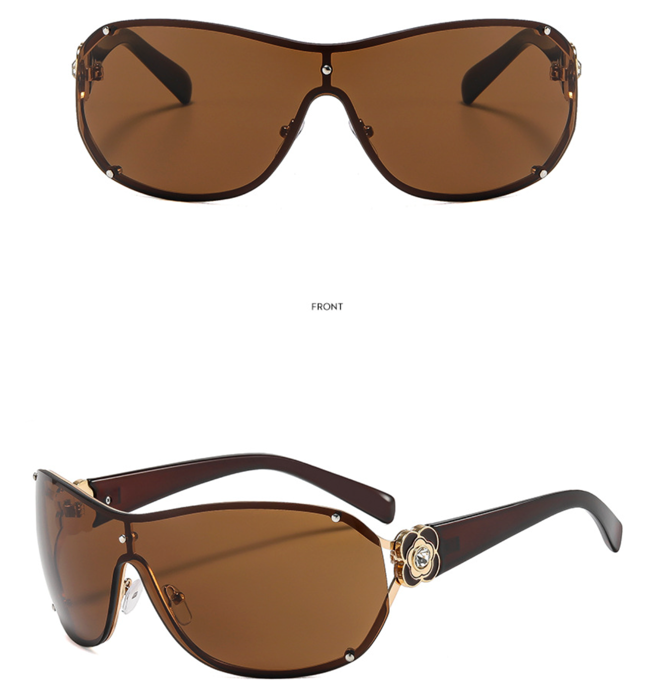 No.014: One-Piece Oval Oversized and Modern Sunglasses