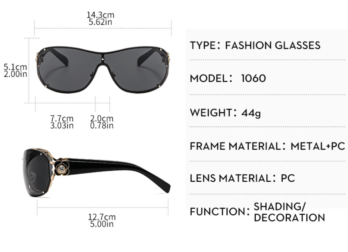 No.014: One-Piece Oval Oversized and Modern Sunglasses