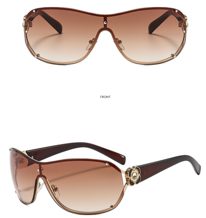 No.014: One-Piece Oval Oversized and Modern Sunglasses