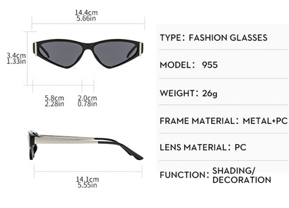 No.015: Triangular Cat-Eye Fashion and Stylish Sunglasses