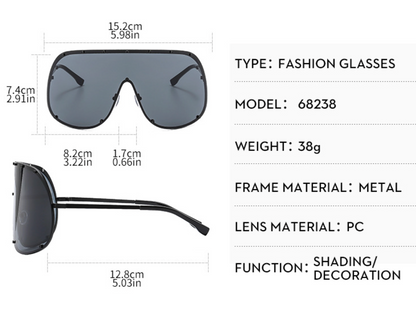 No.004: Oversized and Retro Oval Sunglasse UV400 protection
