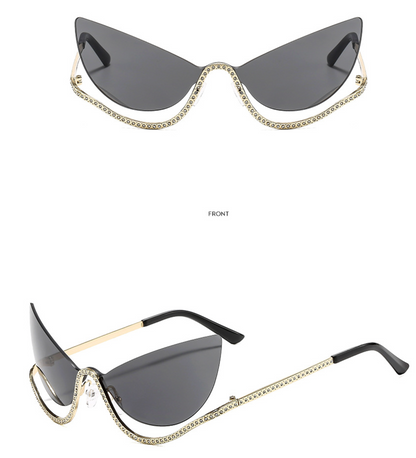 No.006: Metal Cat-Eye semi-rimless Sunglasses