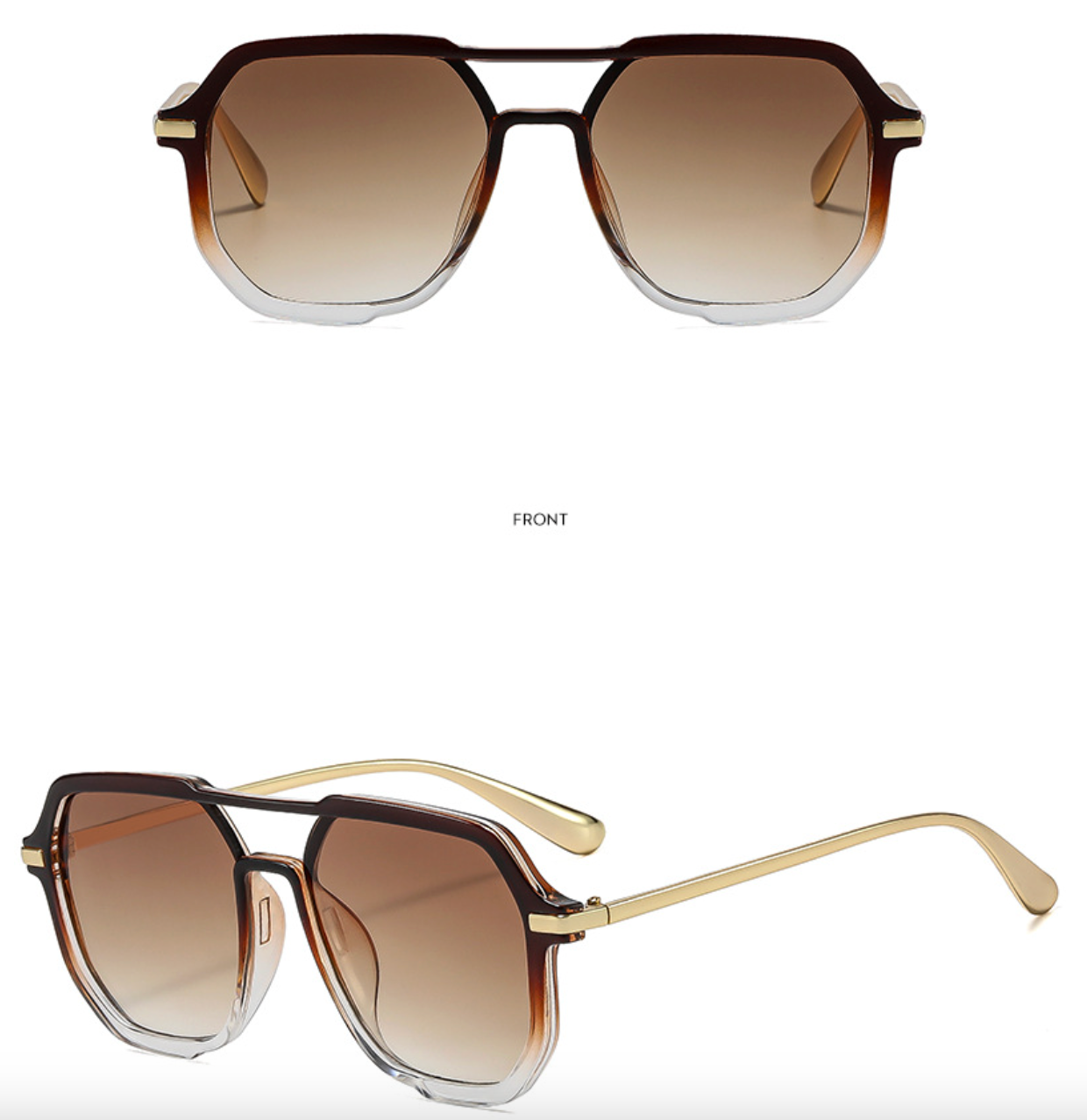No.028: Double Bridge Aviator Modern and Elegant Sunglasses