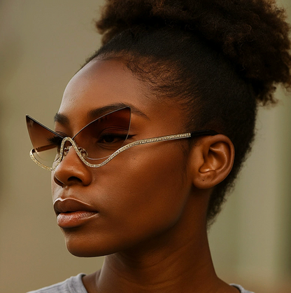 No.006: Metal Cat-Eye semi-rimless Sunglasses