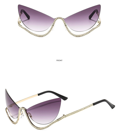 No.006: Metal Cat-Eye semi-rimless Sunglasses