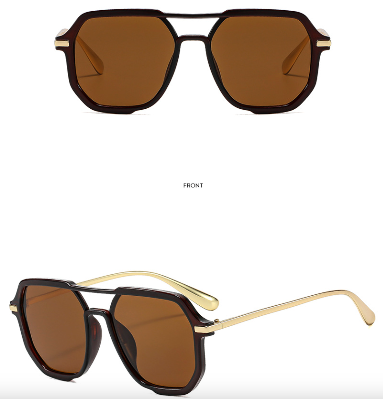 No.028: Double Bridge Aviator Modern and Elegant Sunglasses