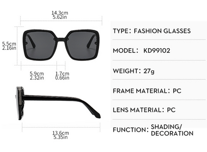 No.007: Retro Oversized Square Sunglasses